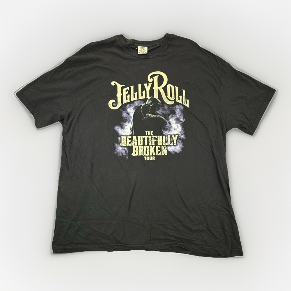 Jelly Roll The Beautifully Broken Tour 2024 T-Shirt Comfort Colors 3XL Black